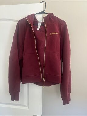 ❤️ NWT Lululemom XL XXL Scuba Full Zip Maroon Hoodie with Gold Zipper ❤️